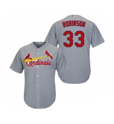 Men's St. Louis Cardinals #33 Drew Robinson Replica Grey Road Cool Base Baseball Jersey