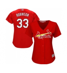 Women's St. Louis Cardinals #33 Drew Robinson Replica Red Alternate Cool Base Baseball Jersey