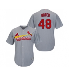 Men's St. Louis Cardinals #48 Harrison Bader Replica Grey Road Cool Base Baseball Jersey