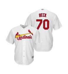 Men's St. Louis Cardinals #70 Chris Beck Replica White Home Cool Base Baseball Jersey