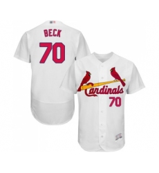 Men's St. Louis Cardinals #70 Chris Beck White Home Flex Base Authentic Collection Baseball Jersey
