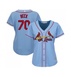 Women's St. Louis Cardinals #70 Chris Beck Replica Light Blue Alternate Cool Base Baseball Jersey
