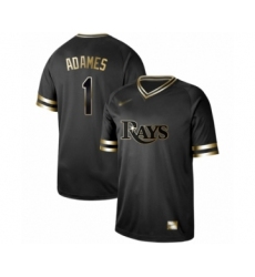 Men's Tampa Bay Rays #1 Willy Adames Authentic Black Gold Fashion Baseball Jersey