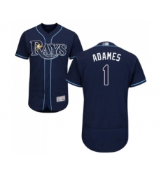 Men's Tampa Bay Rays #1 Willy Adames Navy Blue Alternate Flex Base Authentic Collection Baseball Jersey