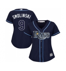 Women's Tampa Bay Rays #9 Jake Smolinski Replica Navy Blue Alternate Cool Base Baseball Jersey