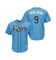Youth Tampa Bay Rays #9 Jake Smolinski Replica Light Blue Alternate 2 Cool Base Baseball Jersey