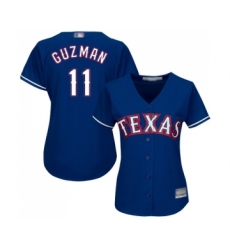 Women's Texas Rangers #11 Ronald Guzman Replica Royal Blue Alternate 2 Cool Base Baseball Jersey