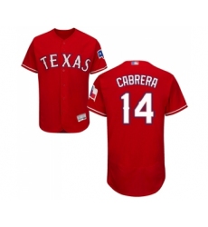 Men's Texas Rangers #14 Asdrubal Cabrera Red Alternate Flex Base Authentic Collection Baseball Jersey