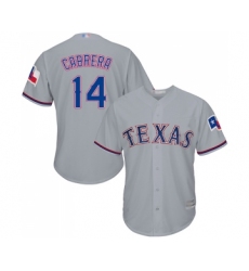 Men's Texas Rangers #14 Asdrubal Cabrera Replica Grey Road Cool Base Baseball Jersey