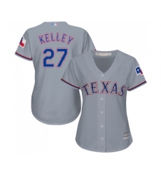 Women's Texas Rangers #27 Shawn Kelley Replica Grey Road Cool Base Baseball Jersey