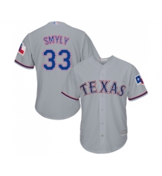 Men's Texas Rangers #33 Drew Smyly Replica Grey Road Cool Base Baseball Jersey