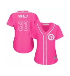 Women's Texas Rangers #33 Drew Smyly Replica Pink Fashion Cool Base Baseball Jersey