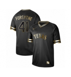 Men's Texas Rangers #41 Logan Forsythe Authentic Black Gold Fashion Baseball Jersey