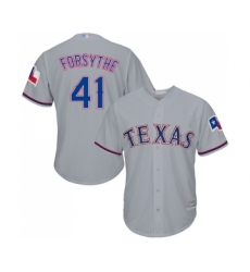 Men's Texas Rangers #41 Logan Forsythe Replica Grey Road Cool Base Baseball Jersey