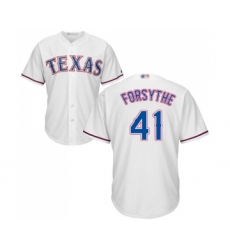 Men's Texas Rangers #41 Logan Forsythe Replica White Home Cool Base Baseball Jersey