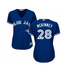 Women's Toronto Blue Jays #28 Billy McKinney Replica Blue Alternate Baseball Jersey