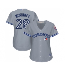Women's Toronto Blue Jays #28 Billy McKinney Replica Grey Road Baseball Jersey