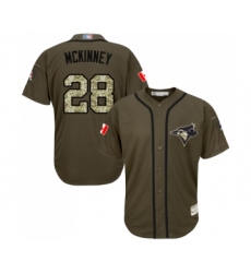 Youth Toronto Blue Jays #28 Billy McKinney Authentic Green Salute to Service Baseball Jersey
