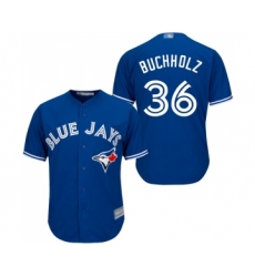 Youth Toronto Blue Jays #36 Clay Buchholz Replica Blue Alternate Baseball Jersey