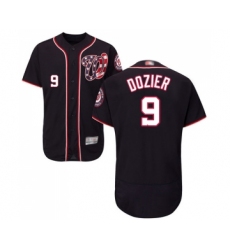 Men's Washington Nationals #9 Brian Dozier Navy Blue Alternate Flex Base Authentic Collection Baseball Jersey