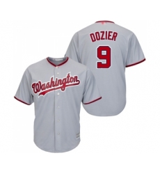 Men's Washington Nationals #9 Brian Dozier Replica Grey Road Cool Base Baseball Jersey