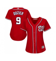 Women's Washington Nationals #9 Brian Dozier Authentic Red Alternate 1 Cool Base Baseball Jersey