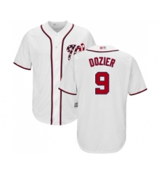 Youth Washington Nationals #9 Brian Dozier Replica White Home Cool Base Baseball Jersey