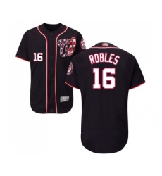 Men's Washington Nationals #16 Victor Robles Navy Blue Alternate Flex Base Authentic Collection Baseball Jersey