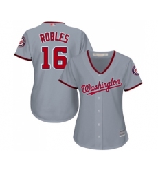Women's Washington Nationals #16 Victor Robles Replica Grey Road Cool Base Baseball Jersey