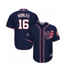 Youth Washington Nationals #16 Victor Robles Authentic Navy Blue Alternate 2 Cool Base 2019 World Series Bound Baseball Jersey