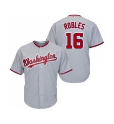 Youth Washington Nationals #16 Victor Robles Replica Grey Road Cool Base Baseball Jersey