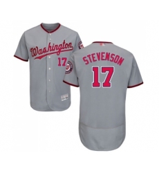 Men's Washington Nationals #17 Andrew Stevenson Grey Road Flex Base Authentic Collection Baseball Jersey