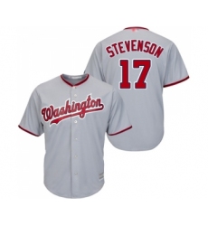 Youth Washington Nationals #17 Andrew Stevenson Replica Grey Road Cool Base Baseball Jersey