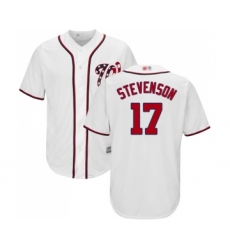Youth Washington Nationals #17 Andrew Stevenson Replica White Home Cool Base Baseball Jersey