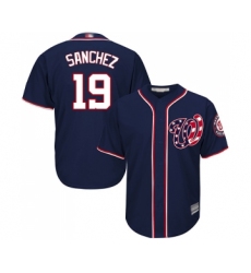 Youth Washington Nationals #19 Anibal Sanchez Replica Navy Blue Alternate 2 Cool Base Baseball Jersey