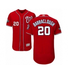 Men's Washington Nationals #20 Kyle Barraclough Red Alternate Flex Base Authentic Collection 2019 World Series Bound Baseball Jersey