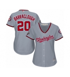 Women's Washington Nationals #20 Kyle Barraclough Authentic Grey Road Cool Base 2019 World Series Bound Baseball Jersey