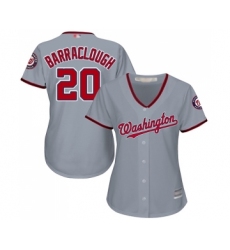 Women's Washington Nationals #20 Kyle Barraclough Replica Grey Road Cool Base Baseball Jersey