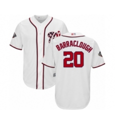 Youth Washington Nationals #20 Kyle Barraclough Authentic White Home Cool Base 2019 World Series Bound Baseball Jersey