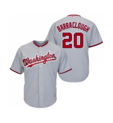 Youth Washington Nationals #20 Kyle Barraclough Replica Grey Road Cool Base Baseball Jersey