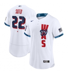 Men's Washington Nationals #22 Juan Soto Nike White 2021 MLB All-Star Game Authentic Player Jersey