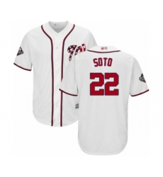 Youth Washington Nationals #22 Juan Soto Authentic White Home Cool Base 2019 World Series Bound Baseball Jersey