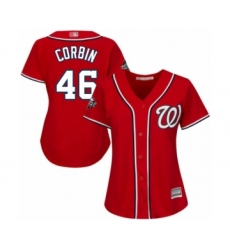 Women's Washington Nationals #46 Patrick Corbin Authentic Red Alternate 1 Cool Base 2019 World Series Bound Baseball Jersey