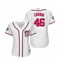 Women's Washington Nationals #46 Patrick Corbin Authentic White Home Cool Base 2019 World Series Bound Baseball Jersey