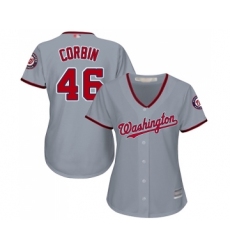 Women's Washington Nationals #46 Patrick Corbin Replica Grey Road Cool Base Baseball Jersey