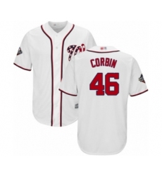 Youth Washington Nationals #46 Patrick Corbin Authentic White Home Cool Base 2019 World Series Bound Baseball Jersey