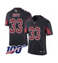 Men's Arizona Cardinals #33 Byron Murphy Limited Black Rush Vapor Untouchable 100th Season Football Jersey