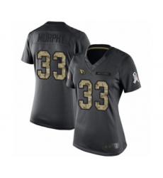 Women's Arizona Cardinals #33 Byron Murphy Limited Black 2016 Salute to Service Football Jersey