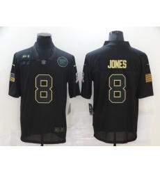 Men's New York Giants #8 Daniel Jones Black Nike 2020 Salute To Service Limited Jersey