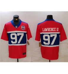 Men's New York Giants #97 Dexter Lawrence II Century Red 100TH Season Commemorative Limited Football Stitched Jersey